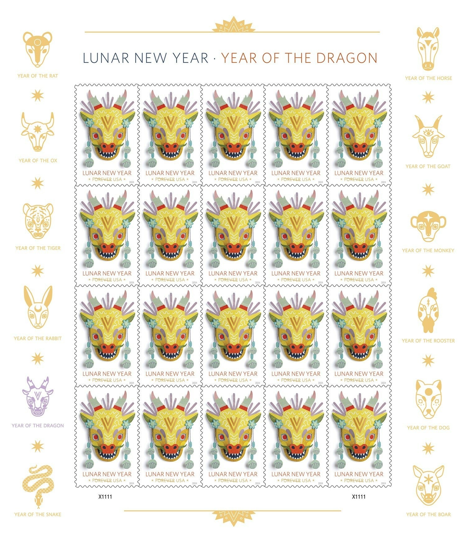 USPS_YearoftheDragon_2024_Stamp_Sheet
